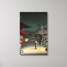 Impressão Em Tela Tsuchiya Koitsu - Neve no Santuário Nezu