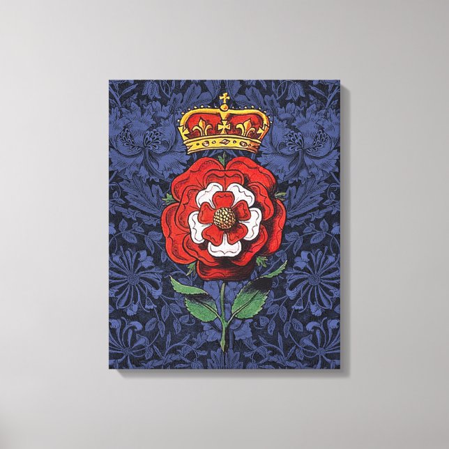 Impressão Em Tela Tudor Rosa Vermelho e Branco (Frente)