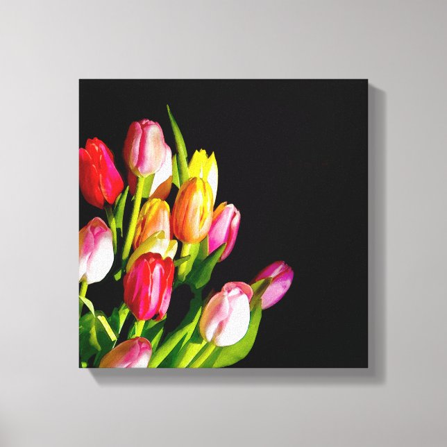 Impressão Em Tela Tulip Painting - Arte Flor Original (Frente)