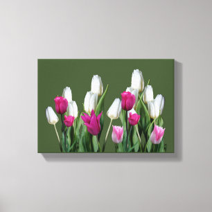 Impressão Em Tela Tulipa floral digital cor-de-rosa bonito
