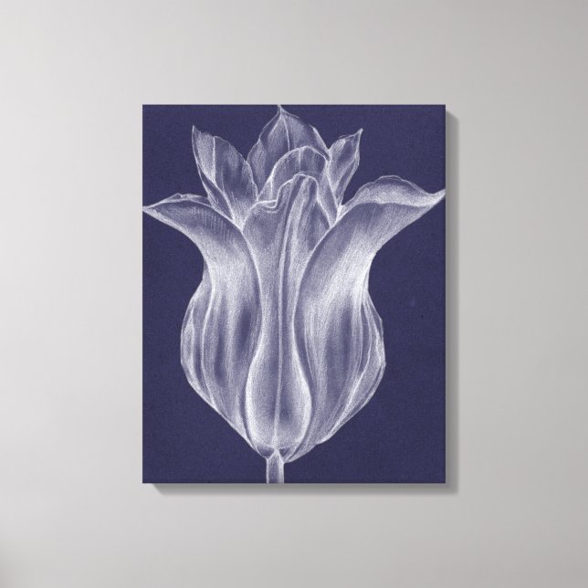 Impressão Em Tela Tulipa monocromática III (Frente)