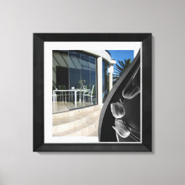 Impressão Em Tela Tulipas de Abstrato preto-mármore brancas