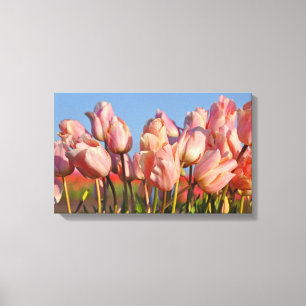 Impressão Em Tela Tulipas de primavera rosa