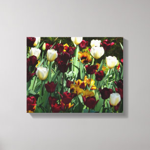 Impressão Em Tela Tulipas Marrons e Amarelas Floral Colorido