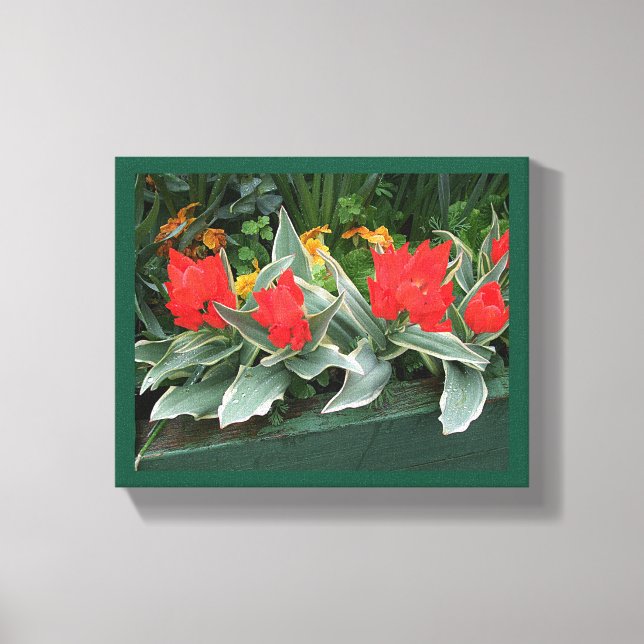 Impressão Em Tela Tulipas vermelhas bonito florais na moda brilhante (Frente)