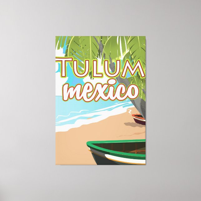 Impressão Em Tela Tulum, poster de viagens méxico (Frente)