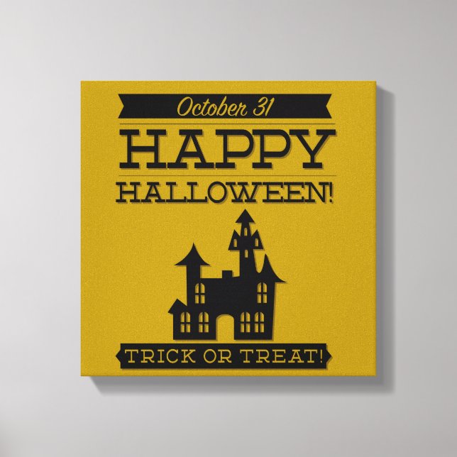 Impressão Em Tela Tupografia retro Halloween (Frente)