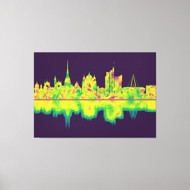 Impressão Em Tela Turim Itália Skyline (Frente)