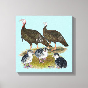 Impressão Em Tela Turkeys East Wild Family