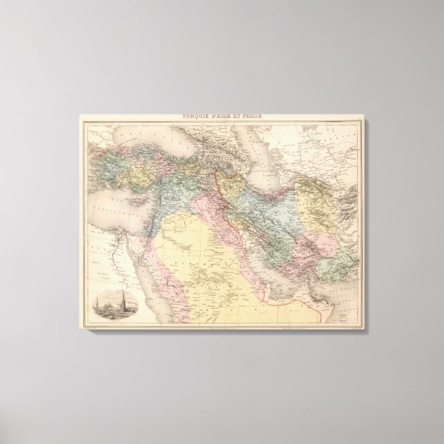 Impressão Em Tela Turquia asiática e Pérsia (Frente)