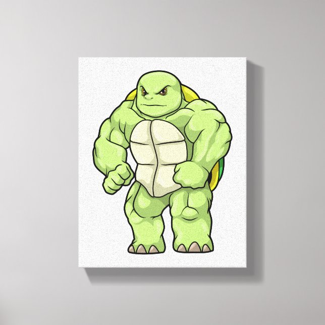 Impressão Em Tela Turtle as Bodybuilder with Six pack (Frente)