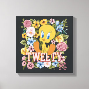 Impressão Em Tela TWEETY™ Bordado Floral Gráfico