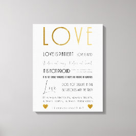 Impressão Em Tela Typografia Love é Patient, tipo Bíblia Verse Decor