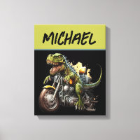 Tyrannosaurus Rex Dinosaur Andando de Moto