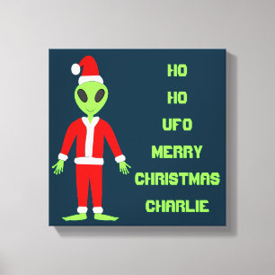 Impressão Em Tela UFO Ho Pai alienígena Natal Personalizado