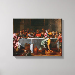 Impressão Em Tela Último jantar - Agostino Carracci - c1595