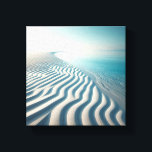 Impressão Em Tela Ultra-Minimalist White Sand Ripples with Endless<br><div class="desc">A mesmerizing and ultra-minimalist digital landscape featuring perfectly symmetrical deep ripples in pure white sand. The rhythmic patterns of the dunes meet a calm, translucent turquoise sea under a bright, clear sky, creating a profound sense of infinite peace and zen. Perfect for modern high-end interiors, meditation rooms, or spaces requiring...</div>