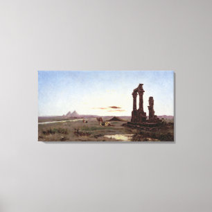 Impressão Em Tela Um acampamento beduíno por um templo arruinado