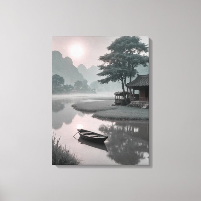 Impressão Em Tela um barco na água (Frente)