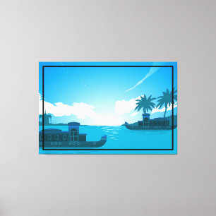 Impressão Em Tela Um barco no mar