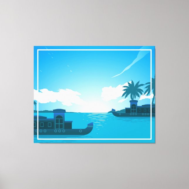 Impressão Em Tela Um barco no mar (Frente)