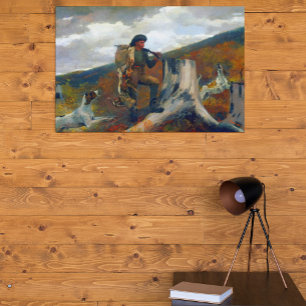 Impressão Em Tela Um Caçador e Cães Winslow Homer Por volta de 1891