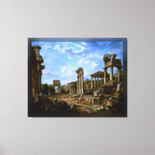 Impressão Em Tela Um Capriccio do Fórum Romano por Giovanni Pannini