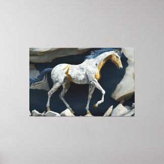 Impressão Em Tela Um Cavalo na Tela das Rochas