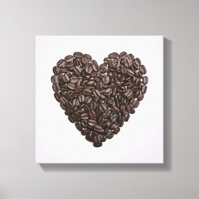 Impressão Em Tela Um coração feito de grãos de café (Frente)