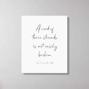 Impressão Em Tela Um Cordão De Três Pés, Eclesiastes 4:12