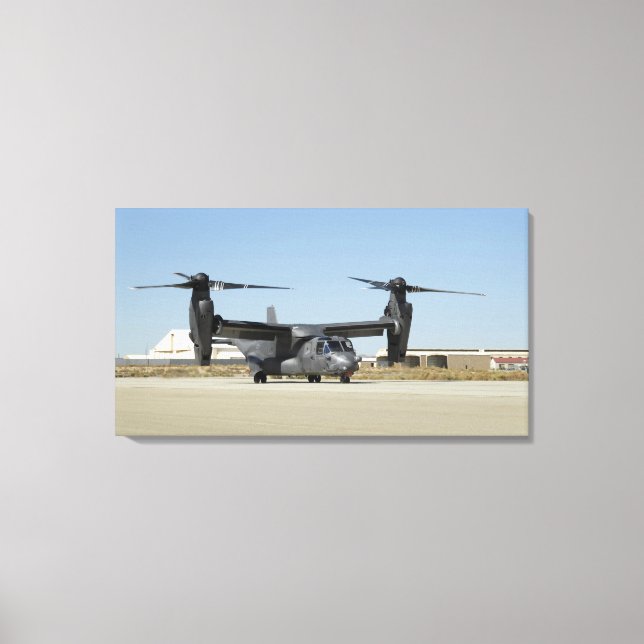 Impressão Em Tela Um CV-22 Osprey prepara-se para a descolagem (Frente)