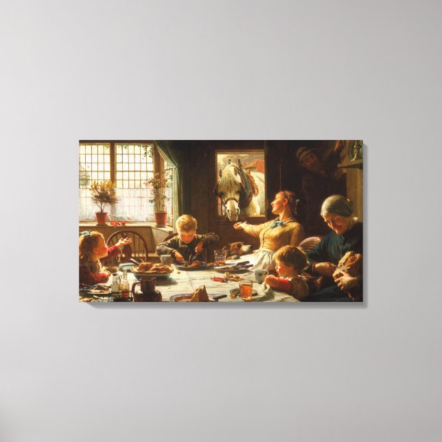 Impressão Em Tela Um da família (sendo um burro alimentado) (Frente)