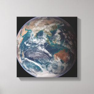 Impressão Em Tela Um de vista completa da terra que mostra dados