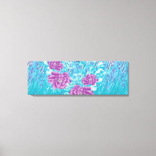 Impressão Em Tela Um design têxtil vibrante com roxo e turq
