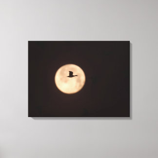 Impressão Em Tela Um Ganso De Neve Contra Uma Lua Cheia | Novo Méxic