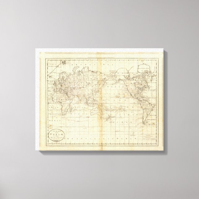 Impressão Em Tela Um Gráfico do Mundo (Frente)