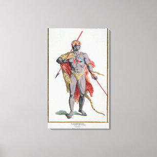 Impressão Em Tela Um homem do caribe, 1780 (gravura colorida