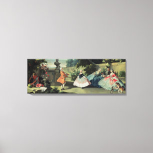Impressão Em Tela Um jardim decorativo com uma rapariga que dança a