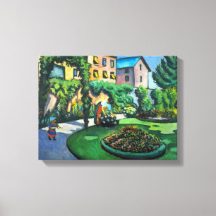Impressão Em Tela Um Jardim, Gartenbild por August Macke, Arte Antig