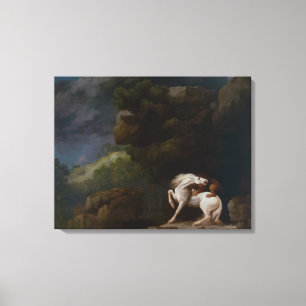 Impressão Em Tela Um Leão Atacando um Cavalo por George Stubbs