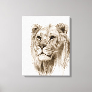 Impressão Em Tela Um Leão - Sem Orgulho, Desenho, Arte Desenhada