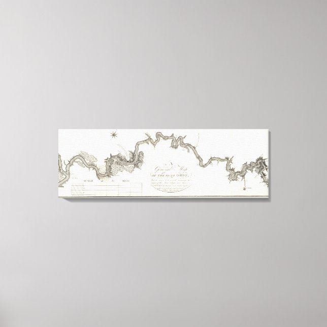 Impressão Em Tela Um Mapa Geral Do Rio Ohio (Frente)