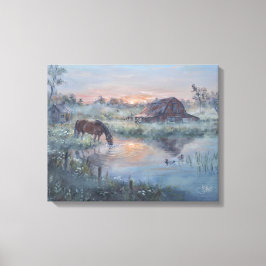 Impressão Em Tela Um Novo Dia - Pintura de cavalo