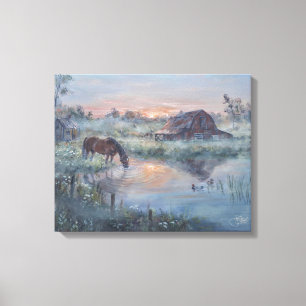 Impressão Em Tela Um Novo Dia - Pintura de cavalo