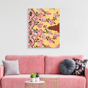 Impressão Em Tela Um padrão oriental cativante adornado com o fl ver