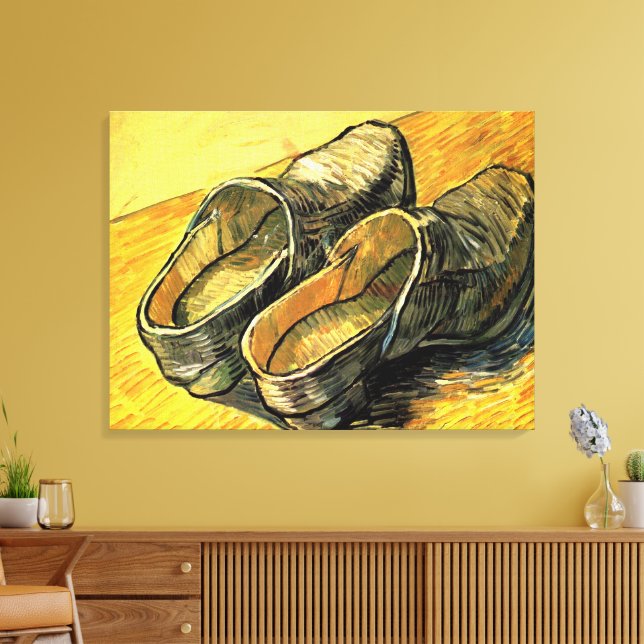 Impressão Em Tela Um Par de Tamancos de Couro por Vincent van Gogh (Insitu(Sala de estar))