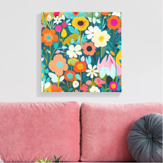 Impressão Em Tela Um pedaço de arte de jardim florescente, com cor v