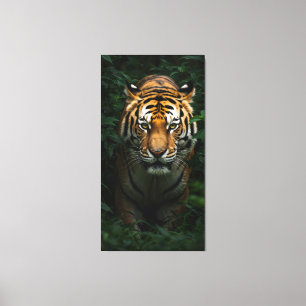 Impressão Em Tela Um poderoso tigre emerge da selva densa