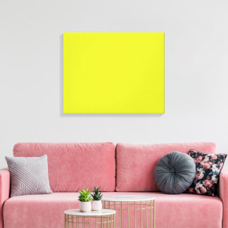 Impressão Em Tela Um quadrado amarelo brilhante com uma margem branc