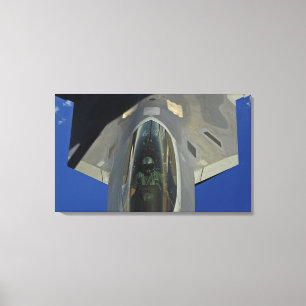 Impressão Em Tela Um raptor F-22 recebe o combustível de um KC-135